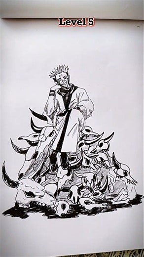 How to Draw Saitama, Goku, Gokublack, Garou, sukuna, Madara, Gojo, Beerus 😳 StickMan Drawing/#shorts