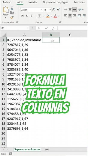 Formula to separate text into columns. Excel Tips