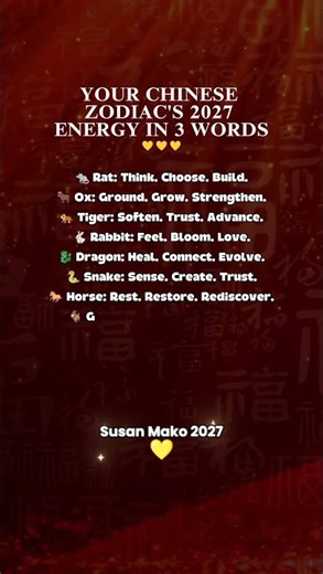 CHINESE HOROSCOPE 2027 🐐🔥 THE ENERGY OF YOUR CHINESE ZODIAC SIGN IN 3 WORDS