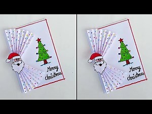 Easy & Beautiful white paper Christmas Card making|DIY Greeting Card | Handmade Merry christmas card