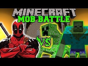 MUTANT CREEPER AND MUTANT ZOMBIE VS DEADPOOL - Minecraft Mod Battle - Mob Battles - Mutant Creatures
