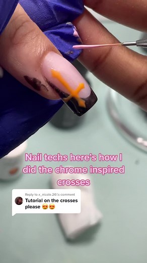 Chrome Inspired Crosses Nail Design Tutorial
