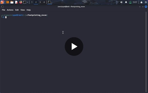 Built My Own Footprinting Reconnaissance Tool in Python As part of my journey in Cyber Security, I recently built a terminal-based Footprinting Reconnaissance tool using Python that automates… | Syed Daud