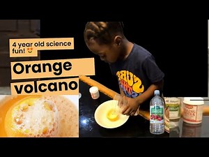 🔥 “4-Year-Old Kids Science: Orange Volcano Reaction! Fun DIY Experiment & Learning”