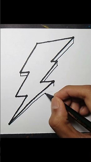 How to Draw 3D Lightning Bolt #shorts