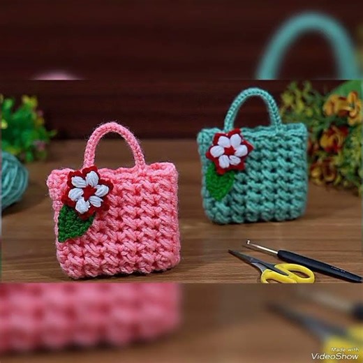 Modern hand-knitted crochet handbag// crochet pattern