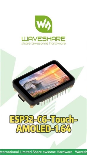 ESP32-C6-Touch-AMOLED-1.64,Stunning AMOLED Touch Display,Versatile Wireless for IoT Protocol#esp32