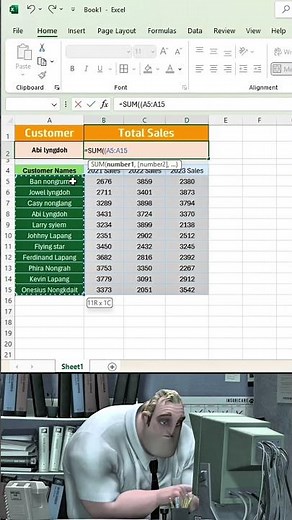 Total sales calculation in excel #excel #exceltutorial