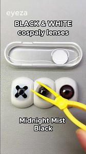 Black & white cosplay contact lenses — which one looks the best?🖤🤍 #lenses #contactlense #eyezalens