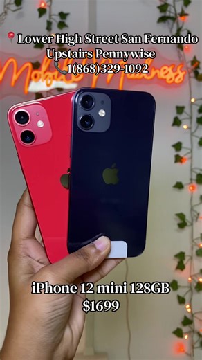📱Preowned iPhone 12 mini 128gb🏷️ $1699.00 ✅Fully Functional ✅Face ID ✅Unlocked 📍We are located Lower High Street San Fernando Upstairs Pennywise. 📞1(868)329-1092 to place your order today. 🚚Delivery Available Nationwide #fyp #trinitiktokers🇹🇹🆙️🔥 #fypシ゚ #trini_tiktoks🇹🇹🇹🇹🇹🇹 #viraltiktok