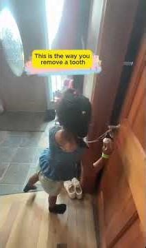 Fearless Girl Kicks Door to Pull Her Loose Tooth! 🦷💥#toothfairy #familyfun #funny