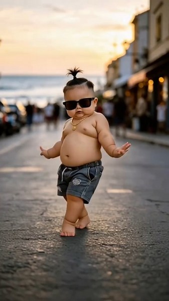 Cute Boss Baby Dance on the Beach | Viral Baby Moments