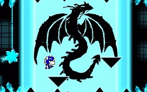 进入阴森恐怖的龙宫，对战元素龙 【几何冲刺】 (hard demon) “dragon temple” 100%