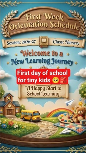 Nursery First Week Orientation 🏫✨ | Happy Start to School 🎒 | Preschool First Week Plan 🎨📚 | Nursery