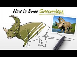 How to Draw Sinoceratops dinosaur from Jurassic World Evolution - easy Step By Step