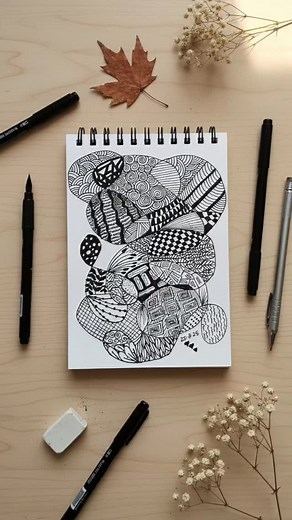 Zentangle is my go-to for clarity and calm. Every stroke slows the mind, sharpens focus, and turns chaos into pattern. Here’s today’s tangle—built one intentional line at a time. #zentangle #zentangleart #zendoodle #doodledrawing #mindfulart #tangling #patternart #lineart #blackandwhiteart #arttherapy #meditativeart #creativeprocess #artistsoninstagram #dailyart #artinspiration #relaxingart #stressreliefart #mindfulnesspractice #handdrawnart #intricateart | Journaling With Stuti