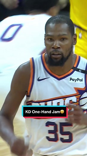 Kevin Durant drives inside for the one-hand jam 💥 #NBA #Basketball #NBAHighlight #Suns #KevinDurant