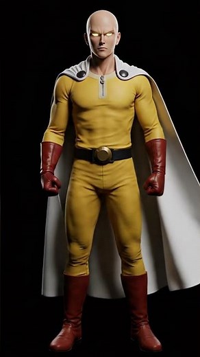 Saitama (One Punch Man) - Serious Punch Charge | 3D Loop (Black Screen) 4K