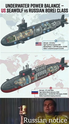 US Seawolf vs Russian Borei Class 🔥 Underwater Power Showdown!