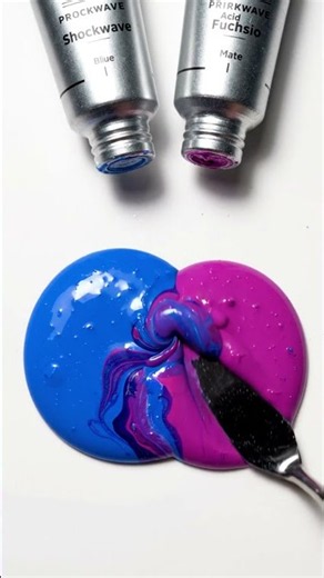 The Most Satisfying Colour Blend Ever! 🎨 Blue + Fuchsia #satisfying #asmr #paint