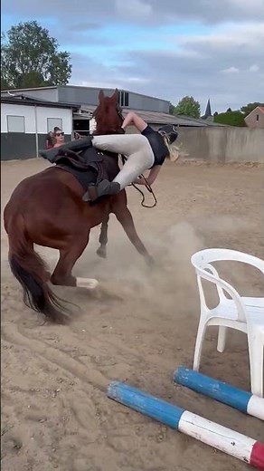 Horse Riding Fail: 3-Year-Old Horse Bucks Off Girl in Training || WooGlobe