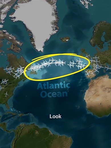 Why All Planes Follow the Same Path Over the Atlantic Ocean!#Aviation #AirTravel #JetStream #AirTrafficControl #flightfacts