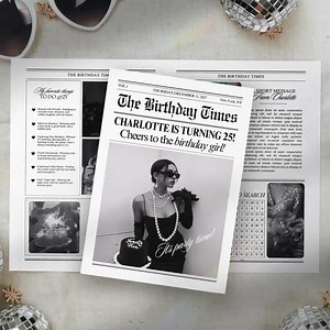 Canva Birthday Newspaper Template, Editable Newspaper Birthday, Large Newspaper Template, Birthday Newspaper for Photography, 273 - Etsy