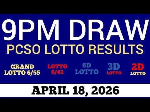 Lotto Result Today 9pm Draw April 18, 2026 Swertres Ez2 PCSO Live Result