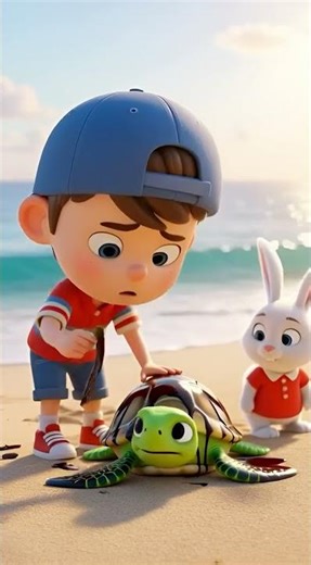 Beach Oil Cleanup Adventure | Leo & Coco Save the Ocean | 3D Cartoon for Kids #3DAnimation #shorts