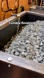 15K views · 289 reactions | Tumble Finishing… One of my favorite since its passive (put parts in and walk away). Your limitations are going to be size and cut quality. The tumbler won’t fix bad cuts, hahah! Material shown: 16 gauge stainless Time in tumbler: 45-minutes Finish: dull/mill Tumbler is our own design. We have FREE plans for them on the website too ✌ #ToMake #manufacturing #LaserBros | Laser Bros | Facebook