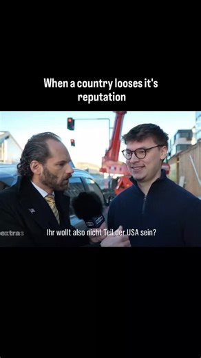 Hans Koehle on Instagram: "Remarkable words of a citizen of Greenland in an interview with an American reporter. Okay the american reporter was faked by the german show @extra3 but the citizen and his opinion IS REAL. 🫂🇬🇱 #satire #greenland"