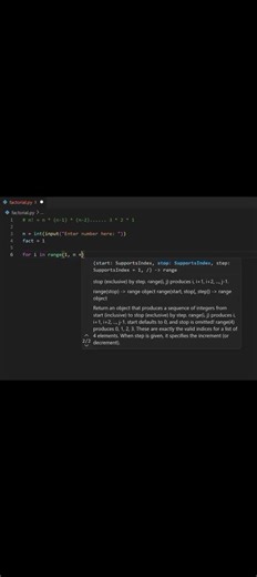 Factorial of N -python