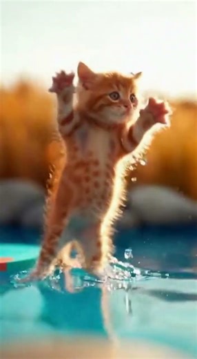 Ultra Slow Motion Cat Fall 😹 | Unexpected Platform Flip!