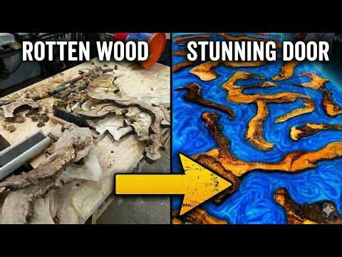 I Turned a Rotten Tree Stump Into a Stunning Epoxy Barn Door