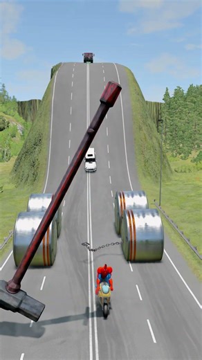A lucky tractor.Crazy Car Crash in BeamNG Drive 💥 #short