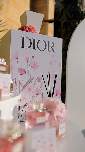 Blue diamond by Ruba Shaqdeeh on Instagram: "Where Dior meets Blue Diamond — in a floral symphony of beauty and luxury Blue diamond perfume and flowers station "