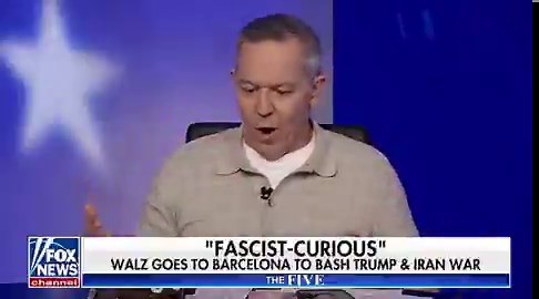Greg Gutfeld SLAMS Tim Walz for jetting to Spain to bash Trump: “He’s the only governor in American history to have his state conquered by pirates.”Dude needs a tampon.