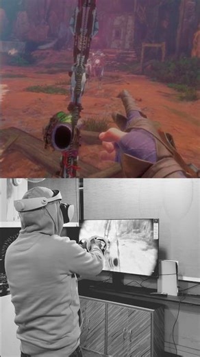 First VR experience in Horizon 🌎 #ps5 #psvr2 #horizon #playstation #gamingzone #vr2 #shortsvideo