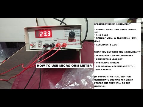 Digital Micro Ohm Meter SIGMA 53C testing procedure || How to set zero in micro Ohm Meter