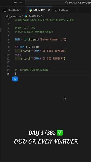 Odd or Even Checker in Python | Day 3/365 ✅