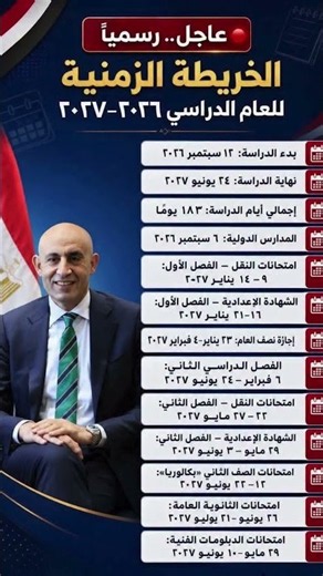 download 1رسمياً.. الخريطة الزمنية الكاملة للعام الدراسي 2026–2027 | موعد الإجازات وبداية الامتحانات