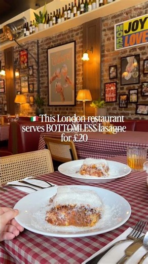 🇮🇹This London restaurant serves BOTTOMLESS lasagne for £20 #thingstodoinlondon