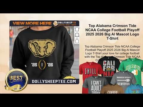 Top Alabama Crimson Tide NCAA College Football Playoff 2025 2026 Big Al Mascot Logo T-Shirt