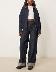 ASOS DESIGN slim turn up jeans in indigo | ASOS