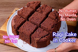 Ragi Cake Recipe | Eggless Finger Millet Cake - No Sugar, No Oven