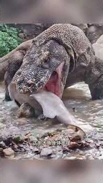 科莫多巨蜥趕海的豪橫場面#野生動物零距離#動物世界#科莫多巨蜥進食#科莫多巨蜥