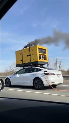 Installing generator on tesla #ai #fun #shorts #tesla #power