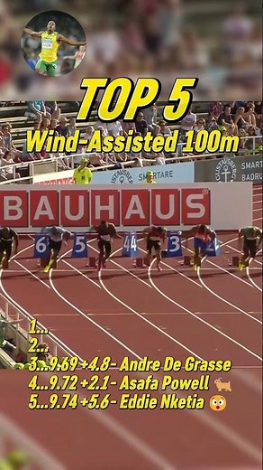 Top 5 Fastest irregular Wind-Assisted 100m Sprints Ever Ranked!