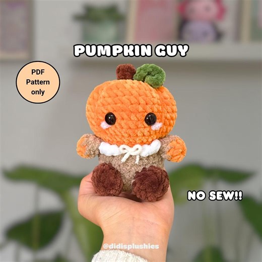 No Sew Pumpkin Guy Crochet Pattern | Sitting Pumpkin Plushie Amigurumi | Didisplushies - Etsy Australia