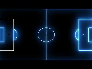 Blue Neon soccer area Football stadium with neon Shiny lights Background looping animation